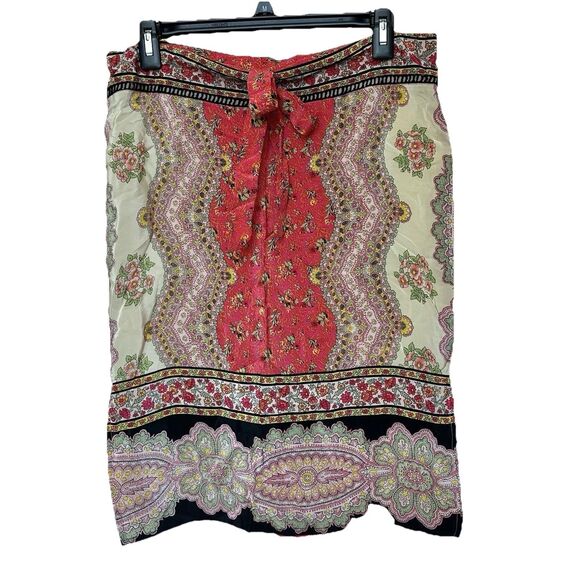 Plenty Silk Skirt 2 Sm/Med Midi Floral Boho Mixed Print - Picture 1 of 6